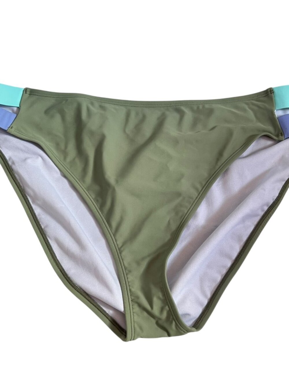Indigo Sky x Maurices bikini bottoms XXL olive green blue side cut outs swimsuit